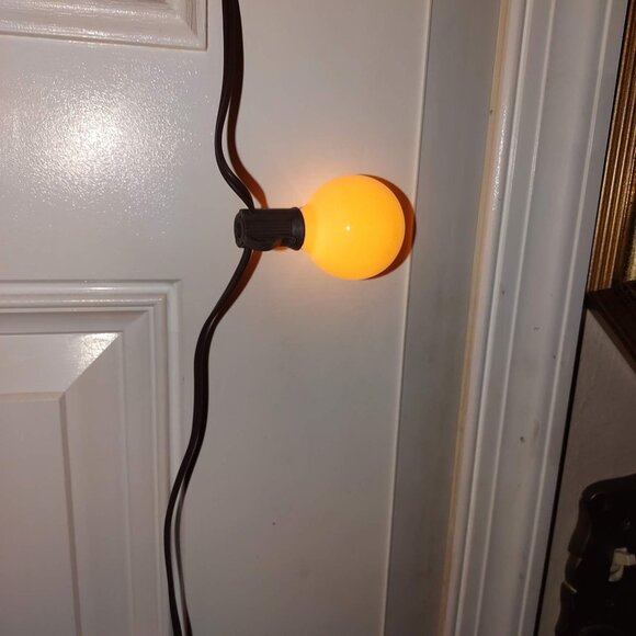 Warm Yellow Globe String Lights 10 Bulbs Indoor/Outdoor Brown Wire 8 Ft Plug-In - Picture 2 of 5